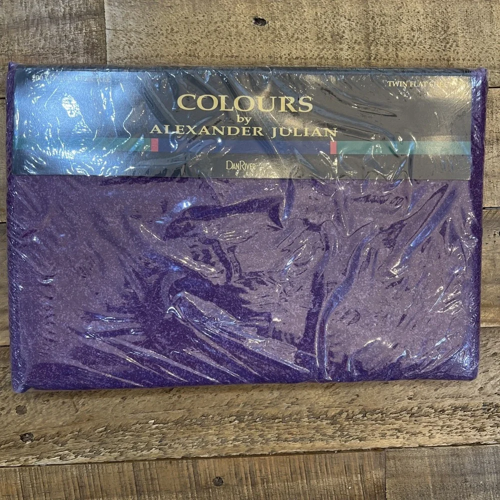 Vintage 1998 Dan River Colours By Alexander Julian Twin Sheet Set Sealed Read